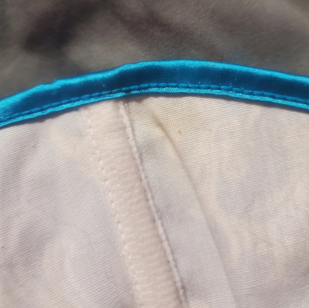 White and Blue Shiney Over Bust Lace Up Corset - Picture 12 of 13